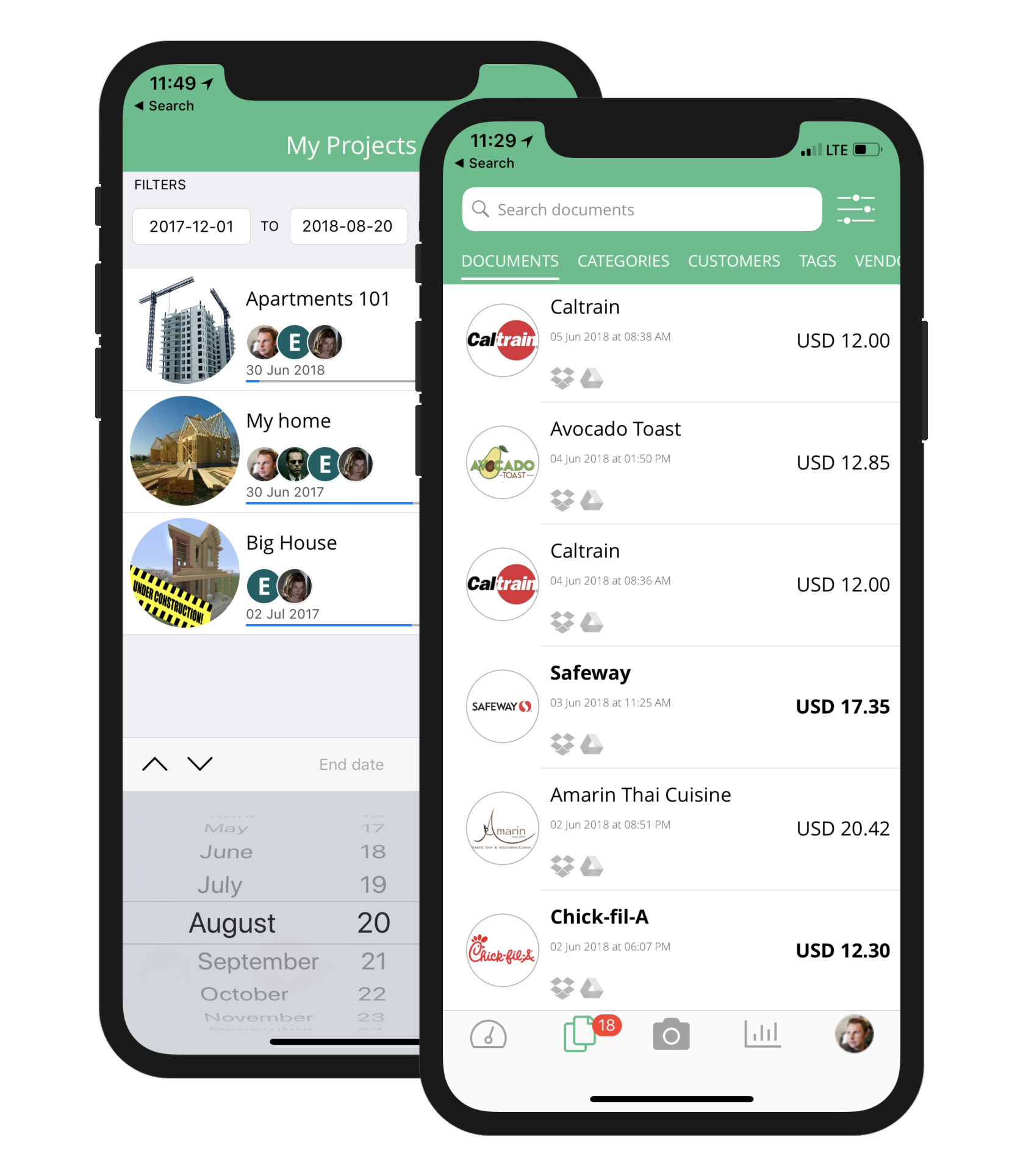 Veryfi Core app: expense, receipts & projects manager
